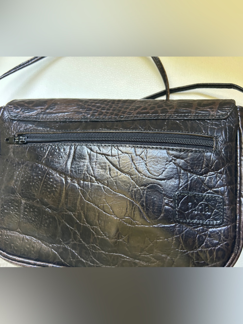 Vintage Furla Croc Embossed Leather Mini Crossbody Bag – Italian Leather - Picture 3 of 8